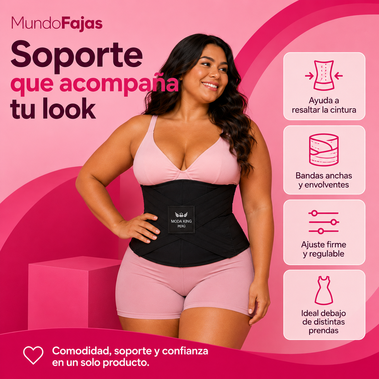 King Perú - Faja Cinturilla Reloj De Arena Reductora